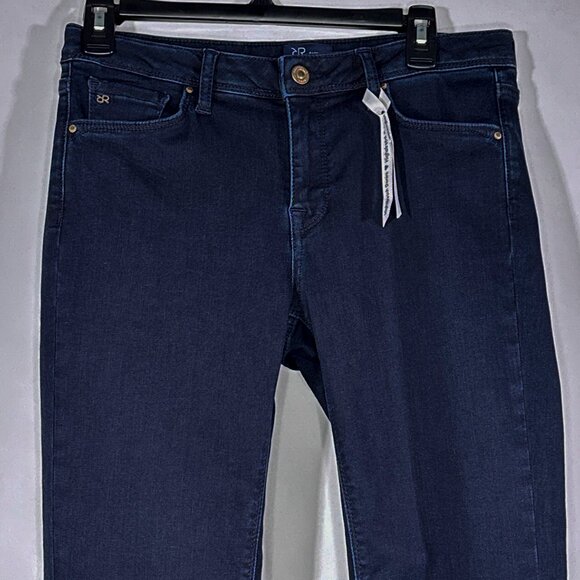NWT Raffaello Rossi Slim Split Hem Navy Blue Denim Jeans EUR Size 34/US 4 - Picture 3 of 16